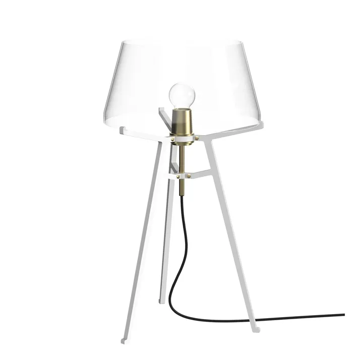 Tonone Ella Hvid/Transparent Glas – bordlampe — produktfoto