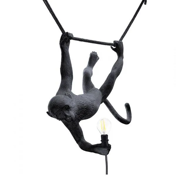 Seletti Monkey Swing Sort Udendørs – udendørslampe — produktfoto