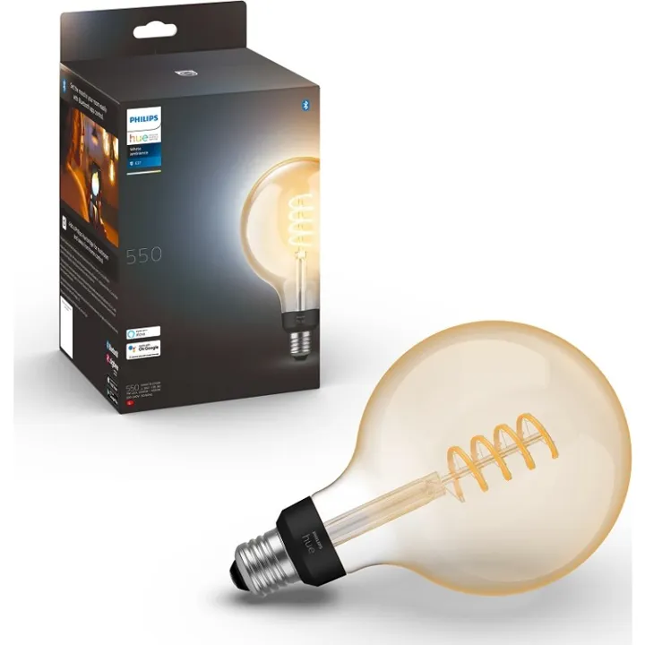 Philips Hue White Ambiance E27 globepære, 2200K-4500K, 7W, Ø12,5 cm – pære — produktfoto