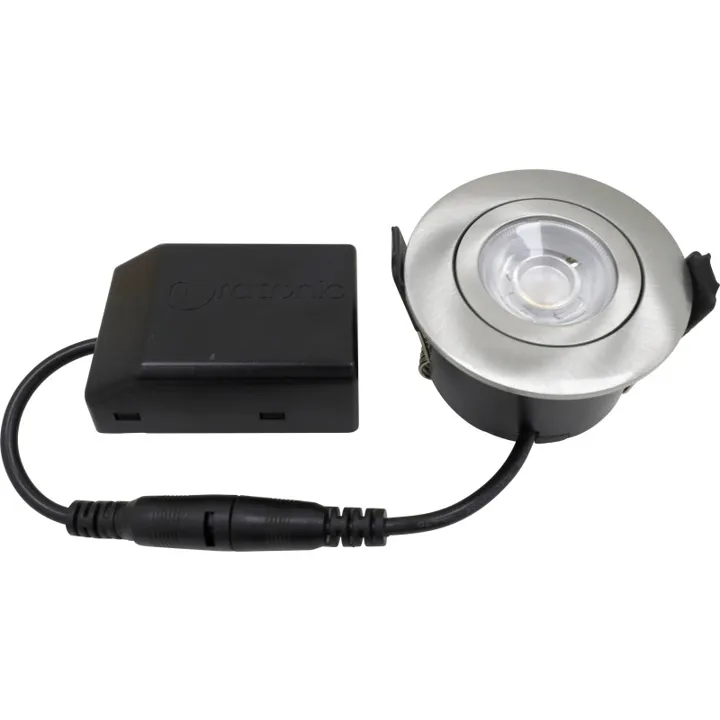 Nordtronic Low Profile Flexible indbygningsspot, Ø5,5 cm, børstet alu, 2700K – indbygningsspot — produktfoto