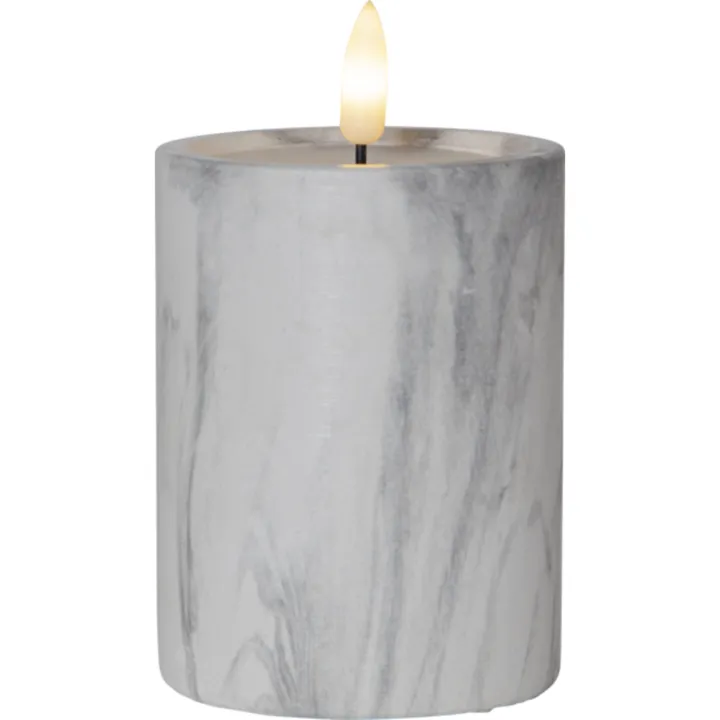 Star Trading 12 stk Star Trading Flamme Marble LED bloklys, batter – LED-stearinlys — produktfoto