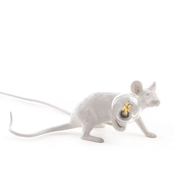 Seletti Mouse Lop Lying Down Hvid – bordlampe — produktfoto