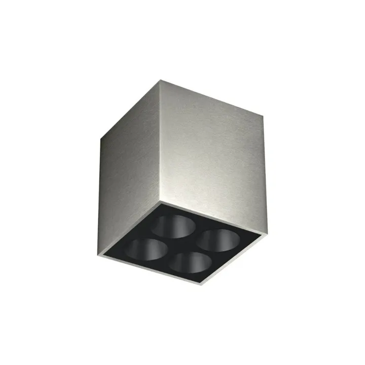 Flos Light Shadow Surface 4 Spots Square Optic Wide Flood Stål/Sort – spot — produktfoto
