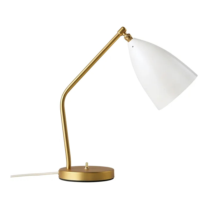 GUBI Grossman Collection Gräshoppa Messing/Blank Alabaster Hvid – bordlampe — produktfoto