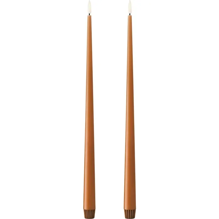 ester & erik LED kronelys, 40 cm, varm brun, 2-pak – LED-stearinlys — produktfoto