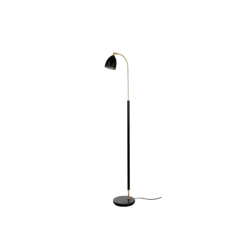 Belid Deluxe Sort/Messing – gulvlampe — produktfoto