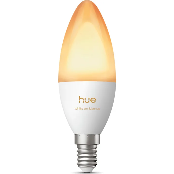 Philips Hue White Ambiance E14 kertepære, 2200K-6500K, 4W – pære — produktfoto