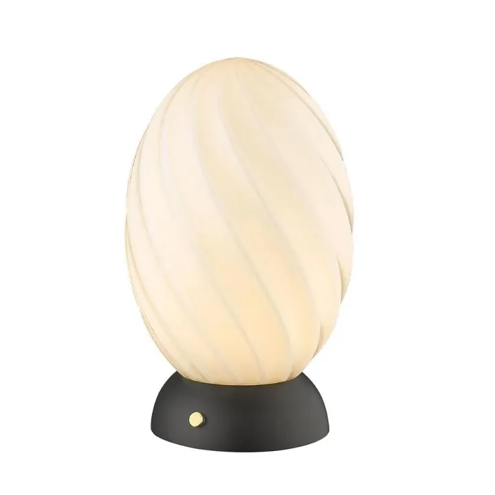 Halo Design Twist Oval Opal/Sort – bordlampe — produktfoto