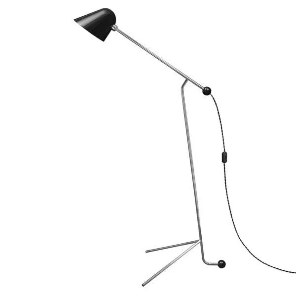 TATO Beghina Mat Sort & Krom – gulvlampe — produktfoto