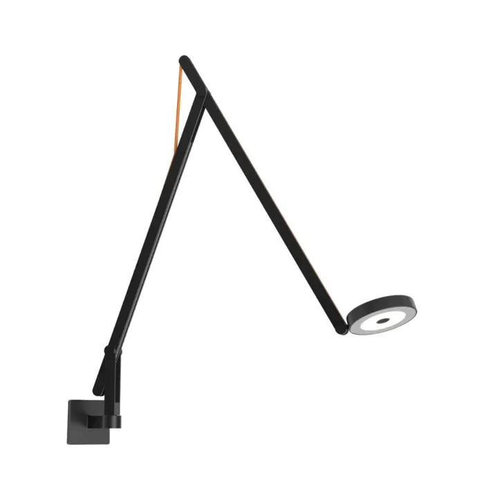 Rotaliana String W1 - DTW (Dim-To-Warm) - Mat Sort/Orange – væglampe — produktfoto
