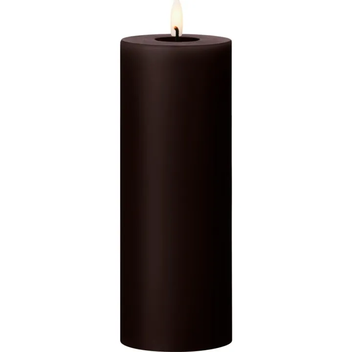 ester & erik LED bloklys, mørkebrun, 20 cm – LED-stearinlys — produktfoto