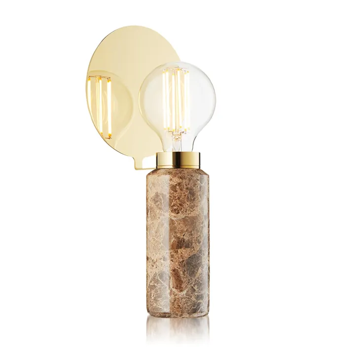 Design By Us Blindspot Lysebrun/Emperador Marble – bordlampe — produktfoto