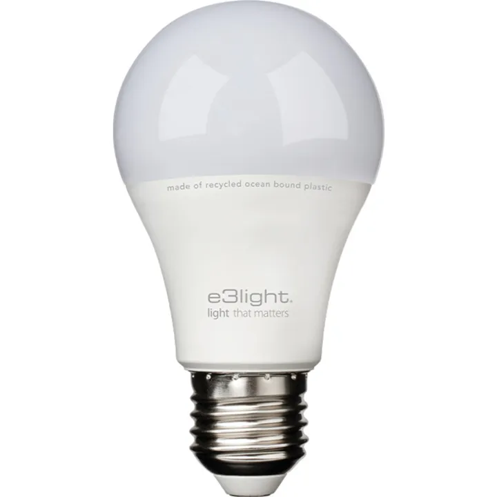 E3Light 10 stk E3light Ocean Bound Plastic E27 standardpære, 2700K, 4,9W – pære — produktfoto