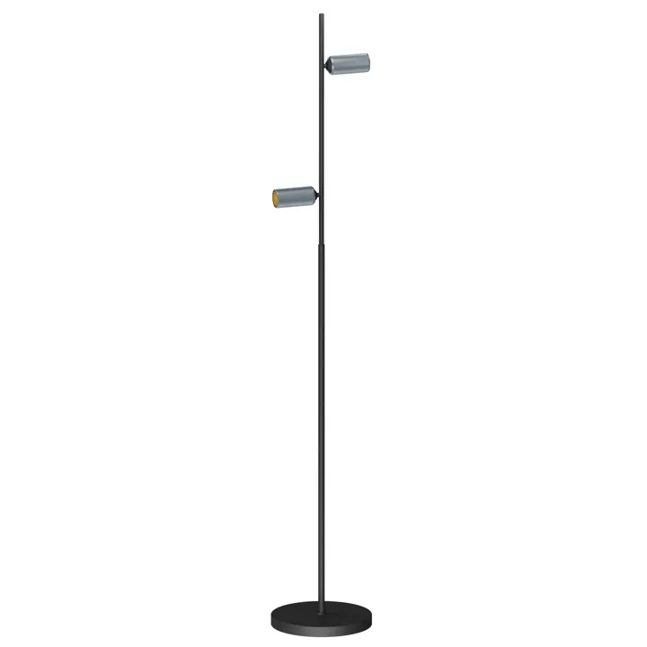 Antidark Decor Double F2 Sort/Aluminium – gulvlampe — produktfoto