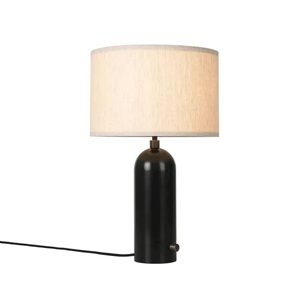 GUBI Gravity Lille Mørknet Stål Sort/Canvas – bordlampe — produktfoto