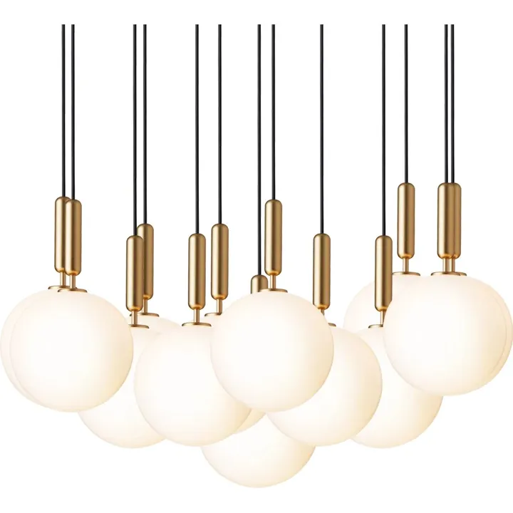 Nuura Miira 13 Stor Messing & Opal – lysekrone — produktfoto