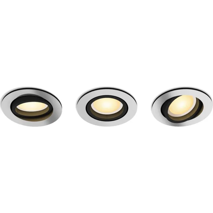 Philips Hue Milliskin Recessed Round indbygningsspot, aluminium, 3-pak – indbygningsspot — produktfoto