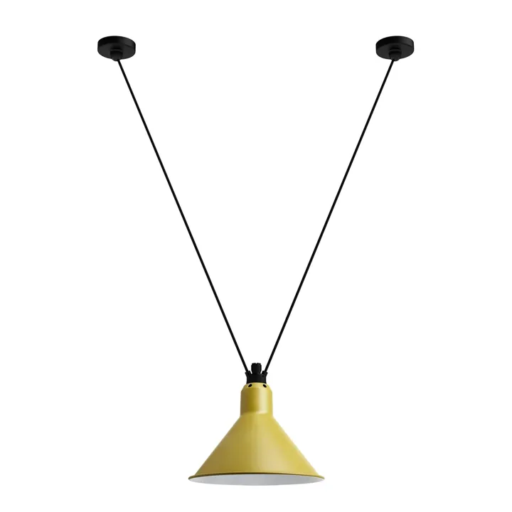 DCWéditions Lampe Gras N323 L Conic Sort/Gul – pendel — produktfoto
