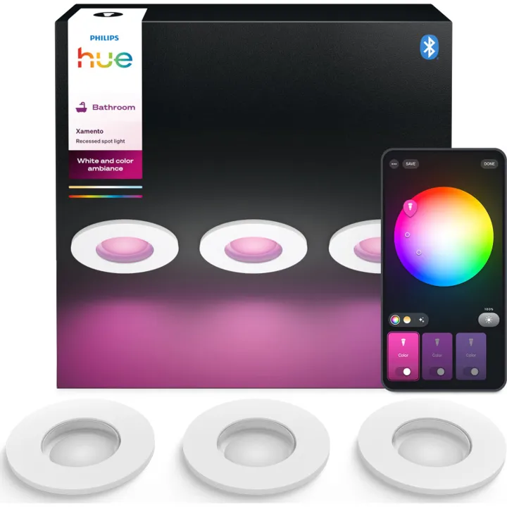 Philips Hue Xamento indbygningsspot, hvid, 3-pak – indbygningsspot — produktfoto