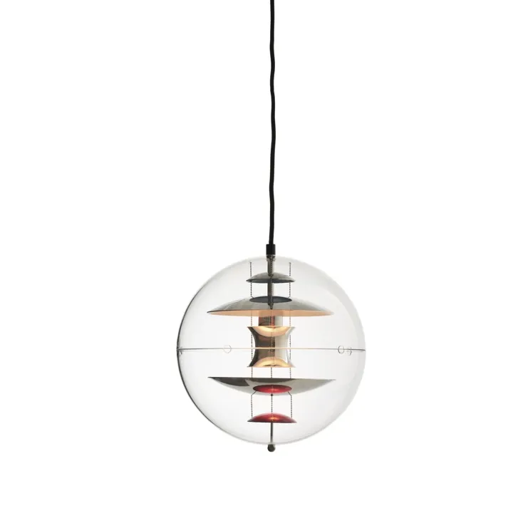 Verpan Globe Ø28 Krom/Rød/Blå – pendel — produktfoto