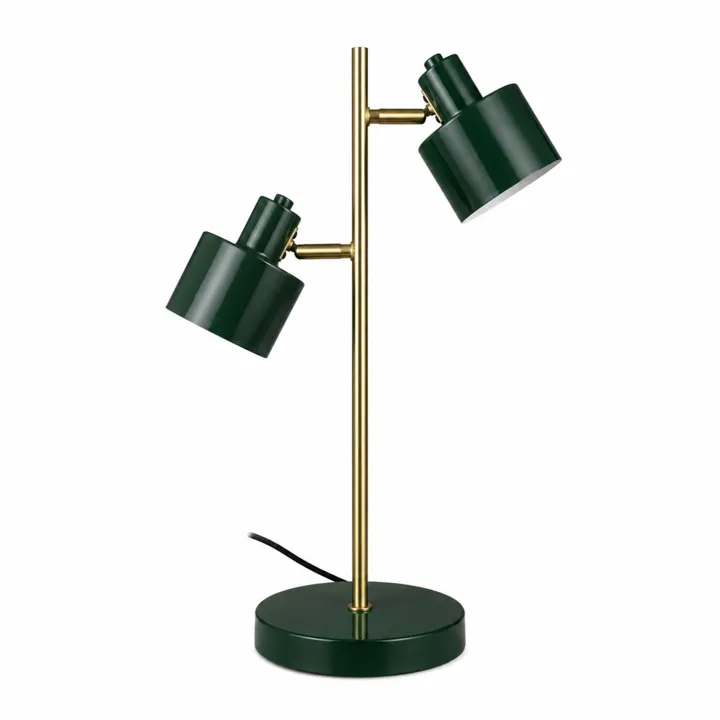 Dyberg Larsen Ocean 2 Skærme Mørkegrøn/Messing – bordlampe — produktfoto