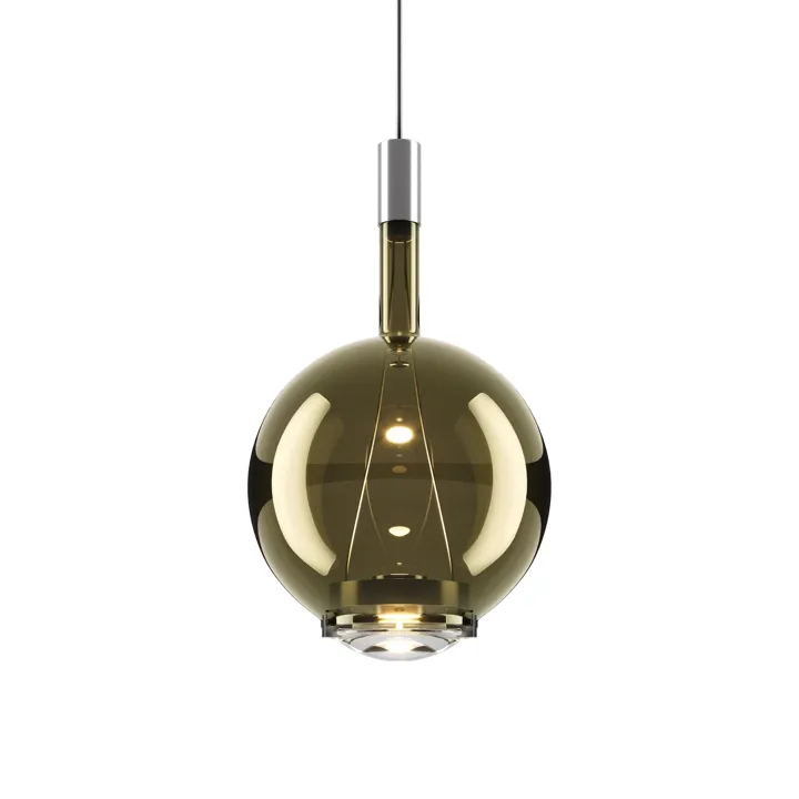 Lodes Sky-Fall Round Medium 2700K Sort Krom/Golden Sage – pendel — produktfoto