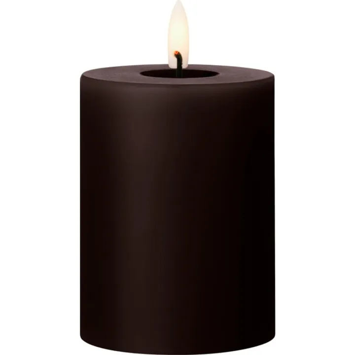 ester & erik LED bloklys, mørkebrun, 10 cm – LED-stearinlys — produktfoto