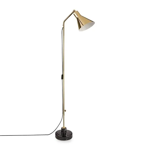 TATO Alzabile Messing & Sort Marmor – gulvlampe — produktfoto