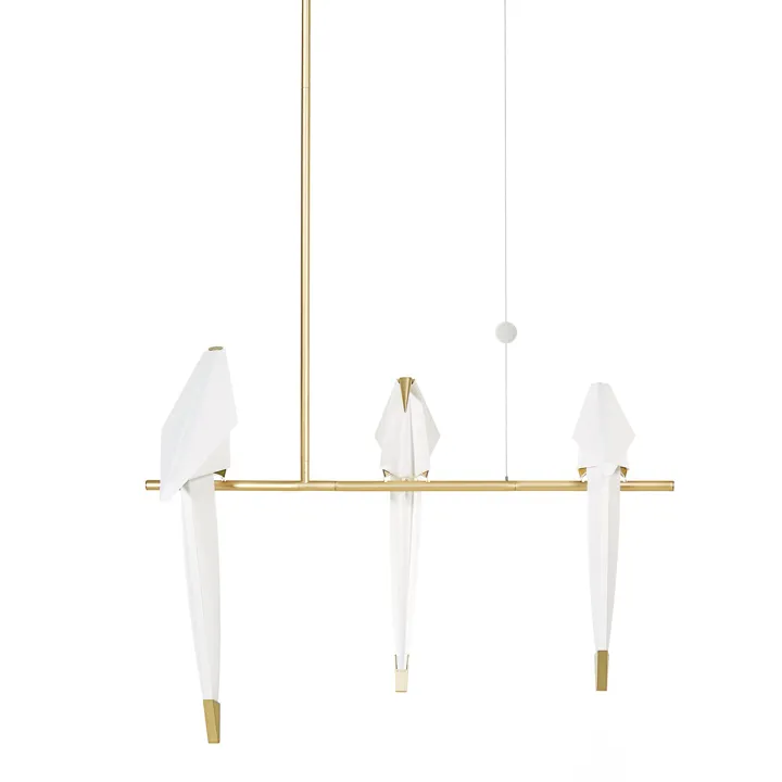 Moooi Perch Light Branch Lille Messing/Hvid Dæmpbar – pendel — produktfoto