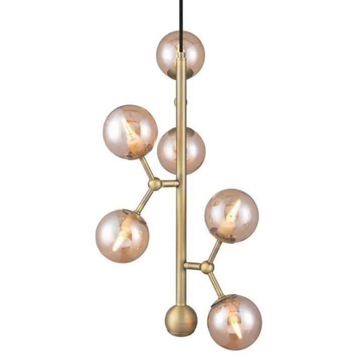 Halo Design Atom Vertical Antik Messing – pendel — produktfoto