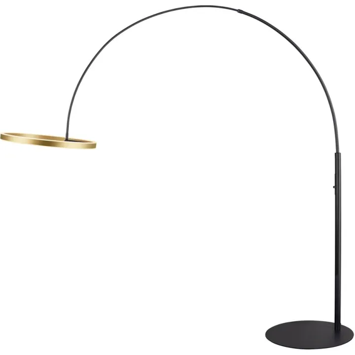 SLV One Bow , sort/messing – gulvlampe — produktfoto