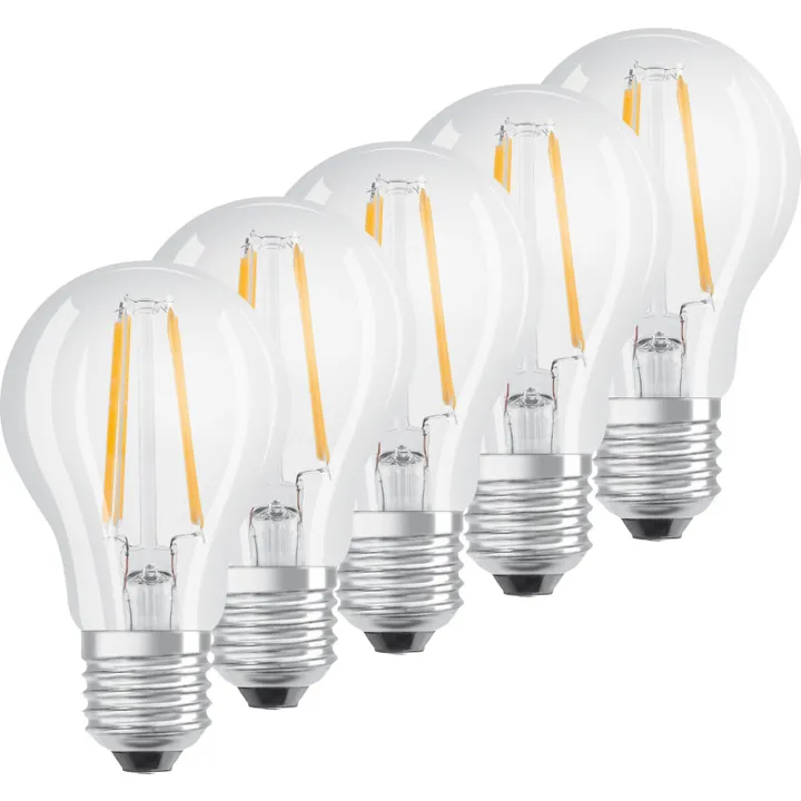 Ledvance E27 standardpære, 2700K, 7W, 5-pak – pære — produktfoto