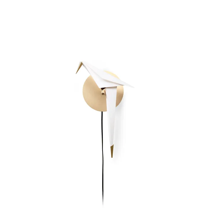 Moooi Perch Light Messing/Hvid Lille – væglampe — produktfoto