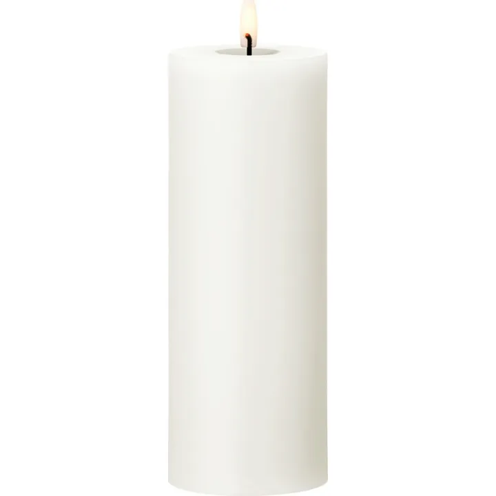 ester & erik LED bloklys, hvid, 20 cm – LED-stearinlys — produktfoto