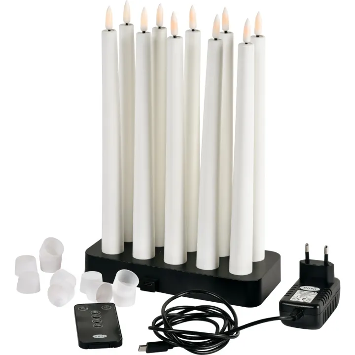 Duni genopladelige LED kronelys, 10 stk. – LED-stearinlys — produktfoto
