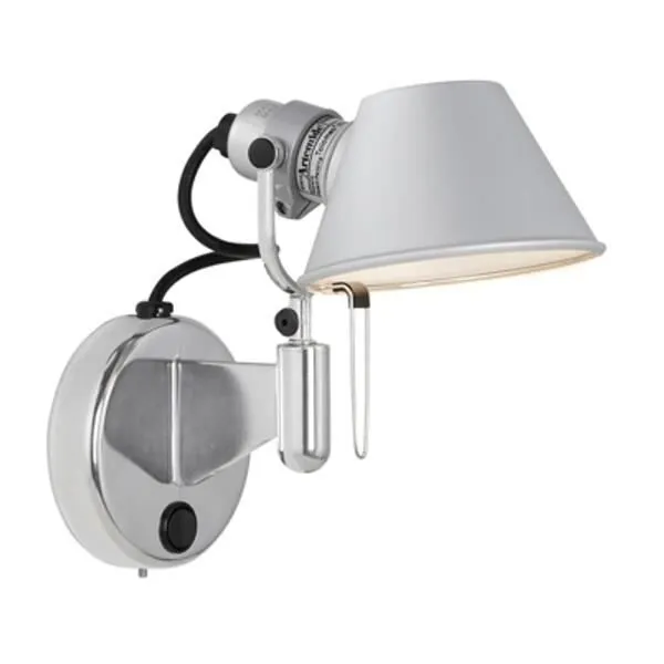 Artemide Tolomeo Micro Faretto LED Dæmpbar Med Afbryder 2700K Aluminium – væglampe — produktfoto