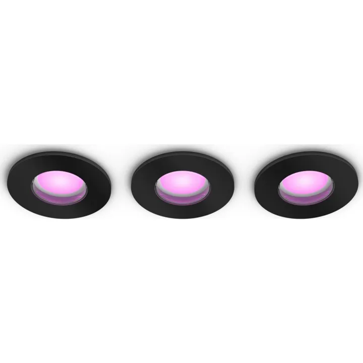 Philips Hue Xamento Recessed indbygningsspot, sort, 3-pak – indbygningsspot — produktfoto