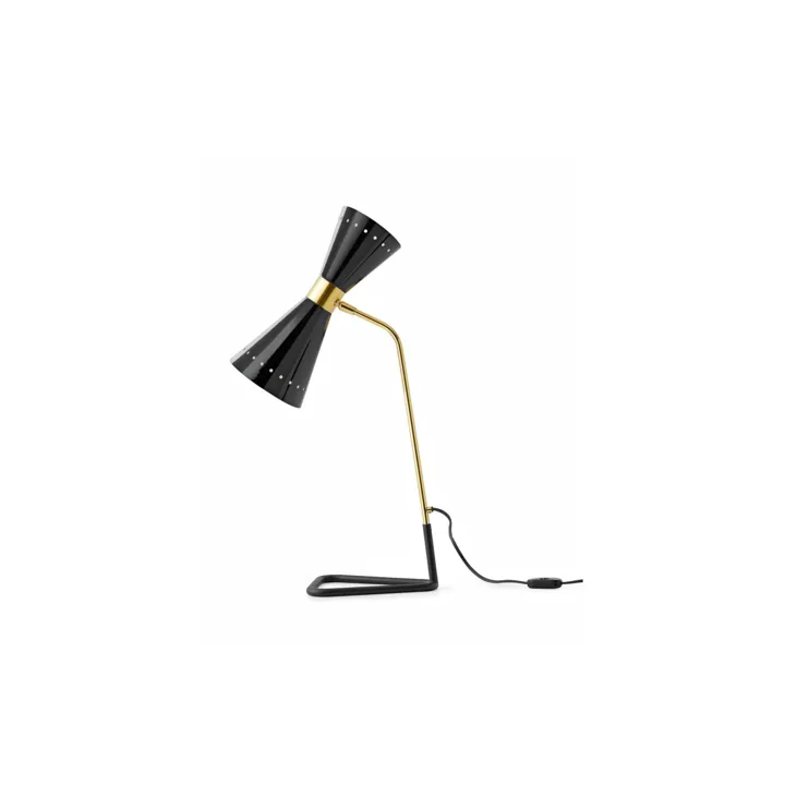 Stilnovo Megafono 2 Guld/Sort/Ivory – bordlampe — produktfoto