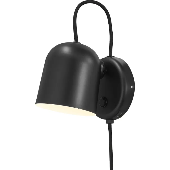 Design For The People Dftp Angle med USB, sort – væglampe — produktfoto