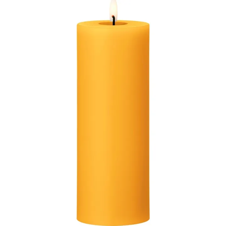 ester & erik LED bloklys, orange, 20 cm – LED-stearinlys — produktfoto