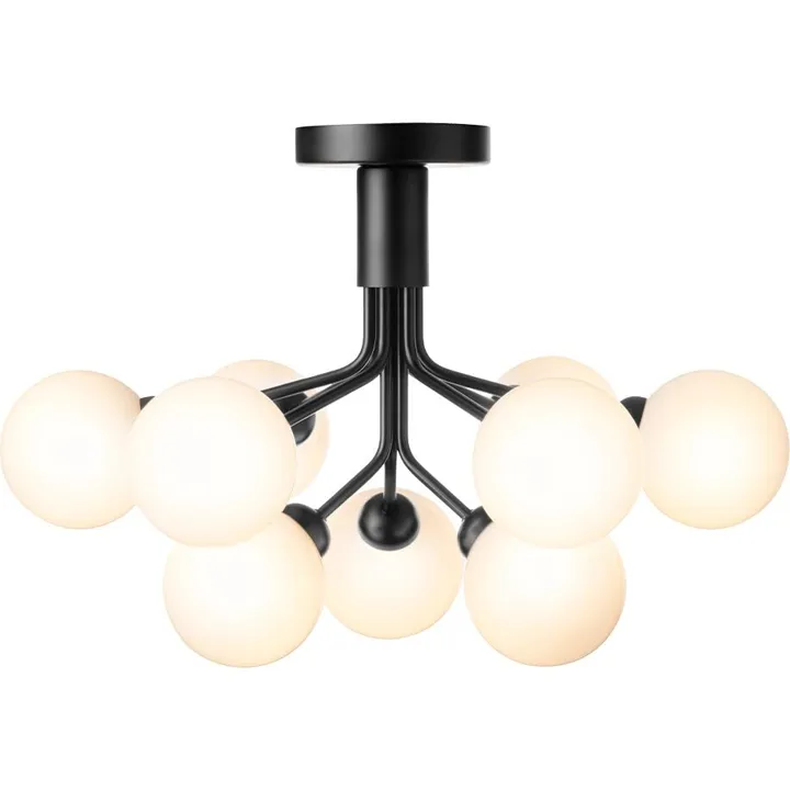 Nuura Apiales 9 Satin Sort/Opal Hvid – loftlampe — produktfoto