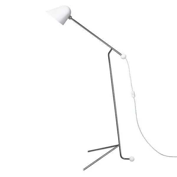 TATO Beghina Mat Hvid & Krom – gulvlampe — produktfoto