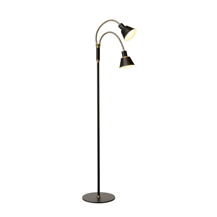 Halo Design Space 2-Arm LED Black Antique – gulvlampe — produktfoto