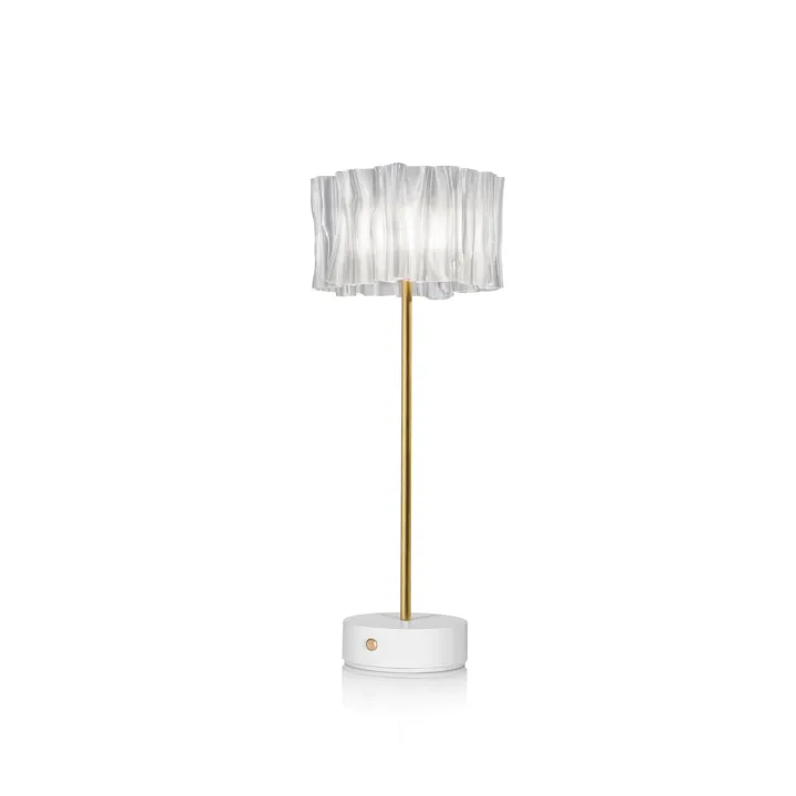 Slamp Accordéon Transparent/Hvid – transportabel bordlampe — produktfoto