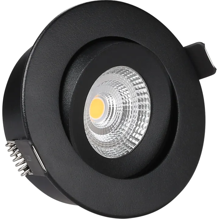 Antidark indbygningsspot, kipbar, 3000K, sort – indbygningsspot — produktfoto