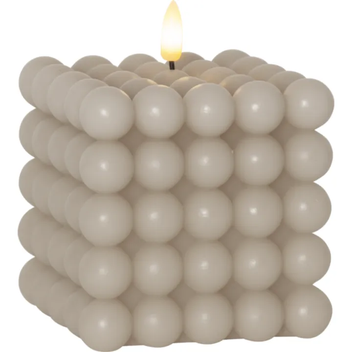 Star Trading 12 stk Star Trading Flamme Dot Bubble LED stearinlys, beige – LED-stearinlys — produktfoto
