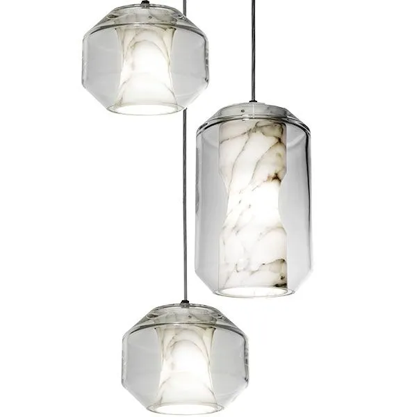 Lee Broom Chamber Light 3 Stk Carrara Marmor/Krystal – pendel — produktfoto