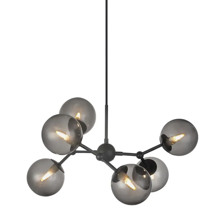 Halo Design Atom Large Smoke/Sort – pendel — produktfoto
