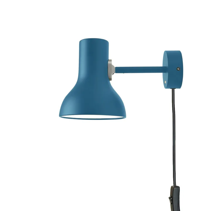Anglepoise Type 75 Mini Margaret Howell Edition med Ledning Saxon Blue – væglampe — produktfoto