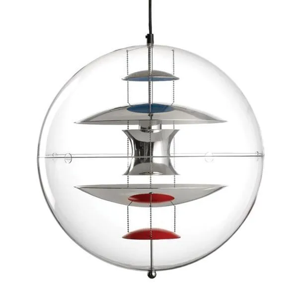 Verpan Globe Ø50 Krom/Rød/Blå – pendel — produktfoto